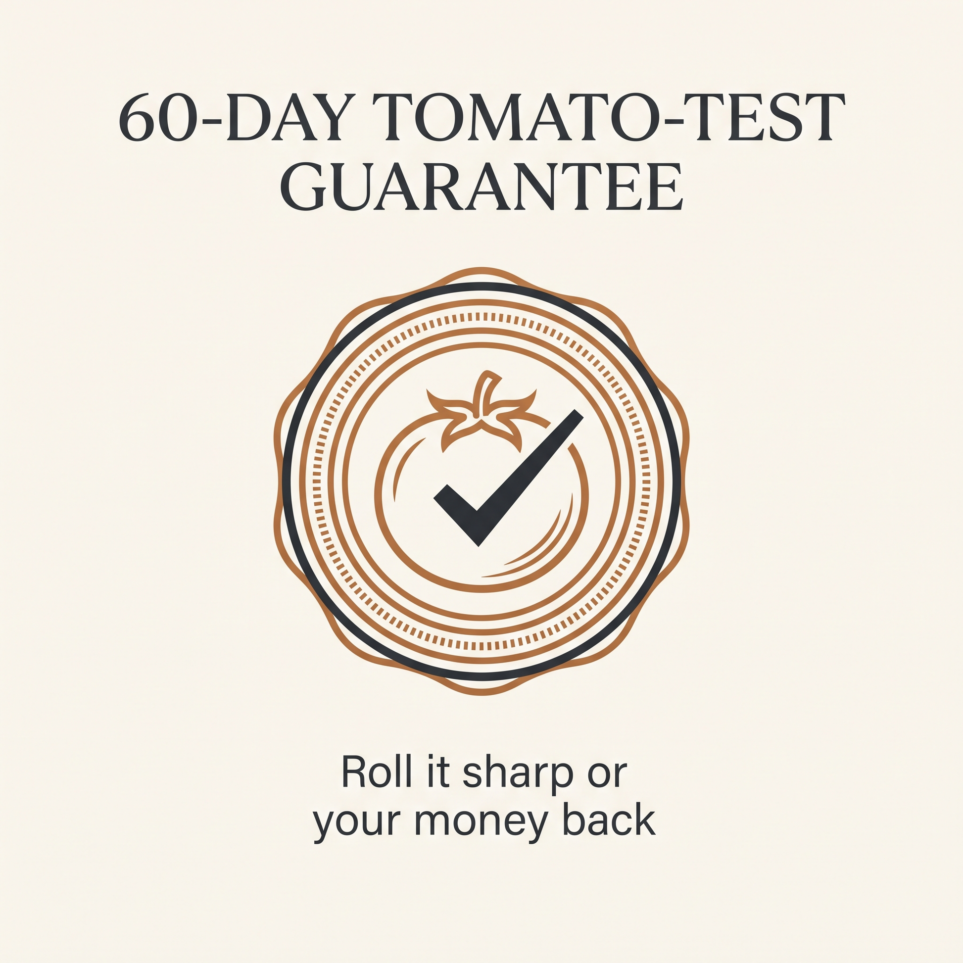 60-day tomato-test guarantee seal