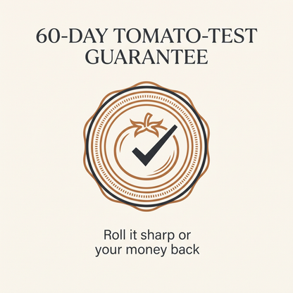 60-day tomato-test guarantee seal