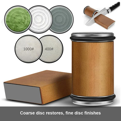 Coarse and fine diamond discs — two-stage sharpening